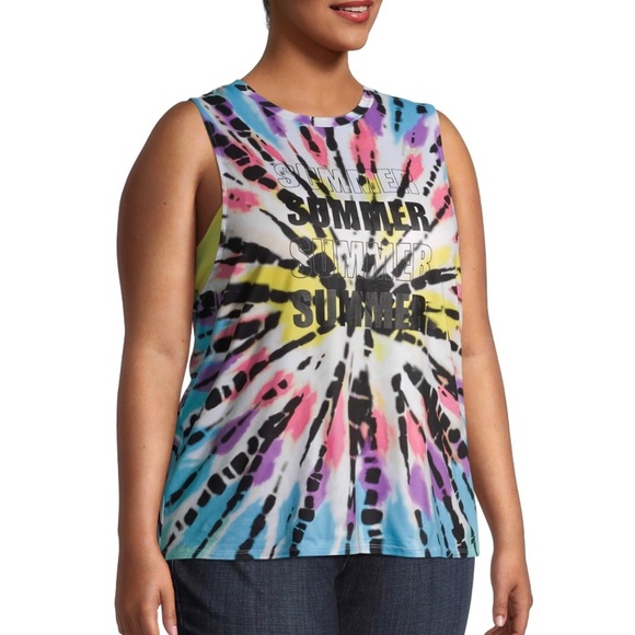 No Boundaries Juniors Tie Dye Muscle Tank & Bralette Top Size XXL (19) - Picture 1 of 12